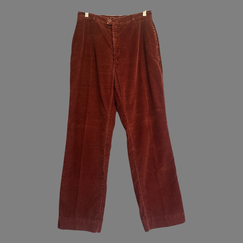 Vintage Oscar De La Renta Corduroy Pants Womens Size 14 Brown Straight Leg Retro